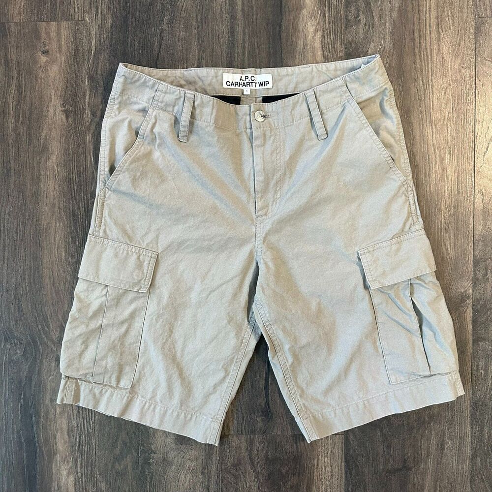 A.P.C. x Carhartt WIP Ripstop Shorts Interaction #5 Cargo Gray Men's Size Small